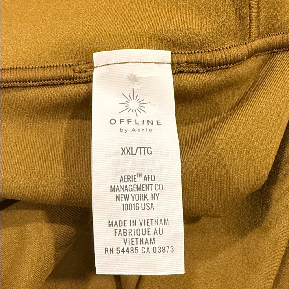 Offline by Aerie Real Me High Rise Flare Mustard Tan Athleisure Leggings Sz XXL - Picture 8 of 15